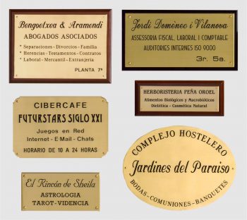 Placas en Latón mate y brillo